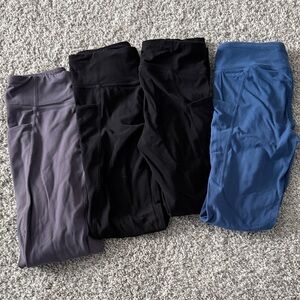 Athleta Girls Leggings M 8-10 in Black, Purple Gray, and Blue